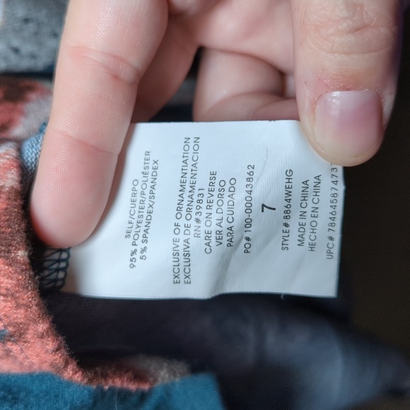 Sequin Hearts Girls Blue Floral Tunic Size 7 - Picture 3 of 5